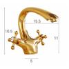 Newly Luxury Gold Bathroom Sink Faucet Basin Mixer Tap  Vessel Faucet 2 Handles Bath Faucet Basin Taps Water Faucet