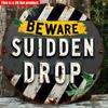 2D Flat 20*20cm 1pc Beware Suidden Drop Round Warning Signage, Yellow and Black Stripes Design Be Careful Safe Pendant, Suitable for Home,  Dangerous