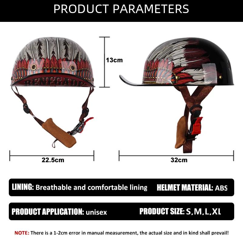 Uchoose бейсбольная кепка, мотоциклетный винтажный ретро-шлем, летние шлемы с открытым лицом, скутер, круизер, чоппер, гангстер, DS, для мужчин, женщин, детей