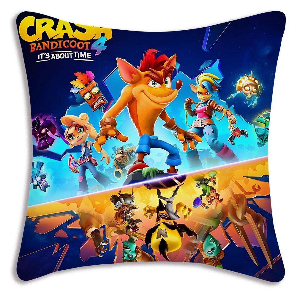 Мультяшные Наволочки для Подушек Crash Bandicoot Мультяшные Декоративные Наволочки для Дивана Домашние Двусторонние Короткий Плюш Милые Наволочки
