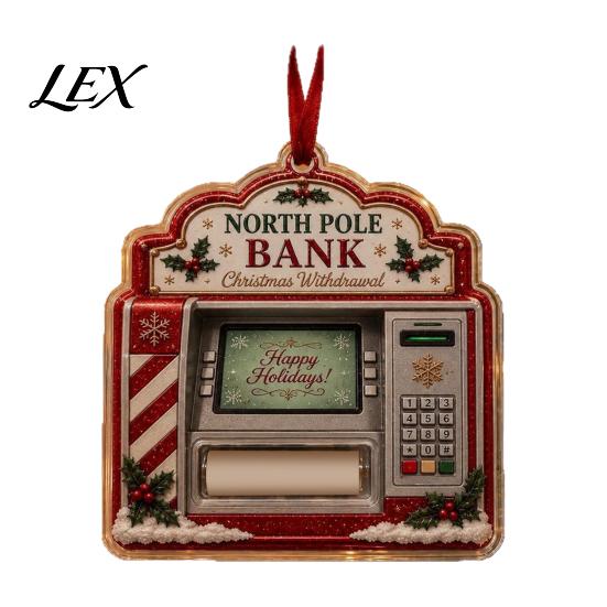 Reusable Holiday Party Favors 2D Acrylic Christmas Cash Holder Ornament, Gift Card Hanging Personalized Money Hangers Xmas Tree Decor, Pocket Keepsake