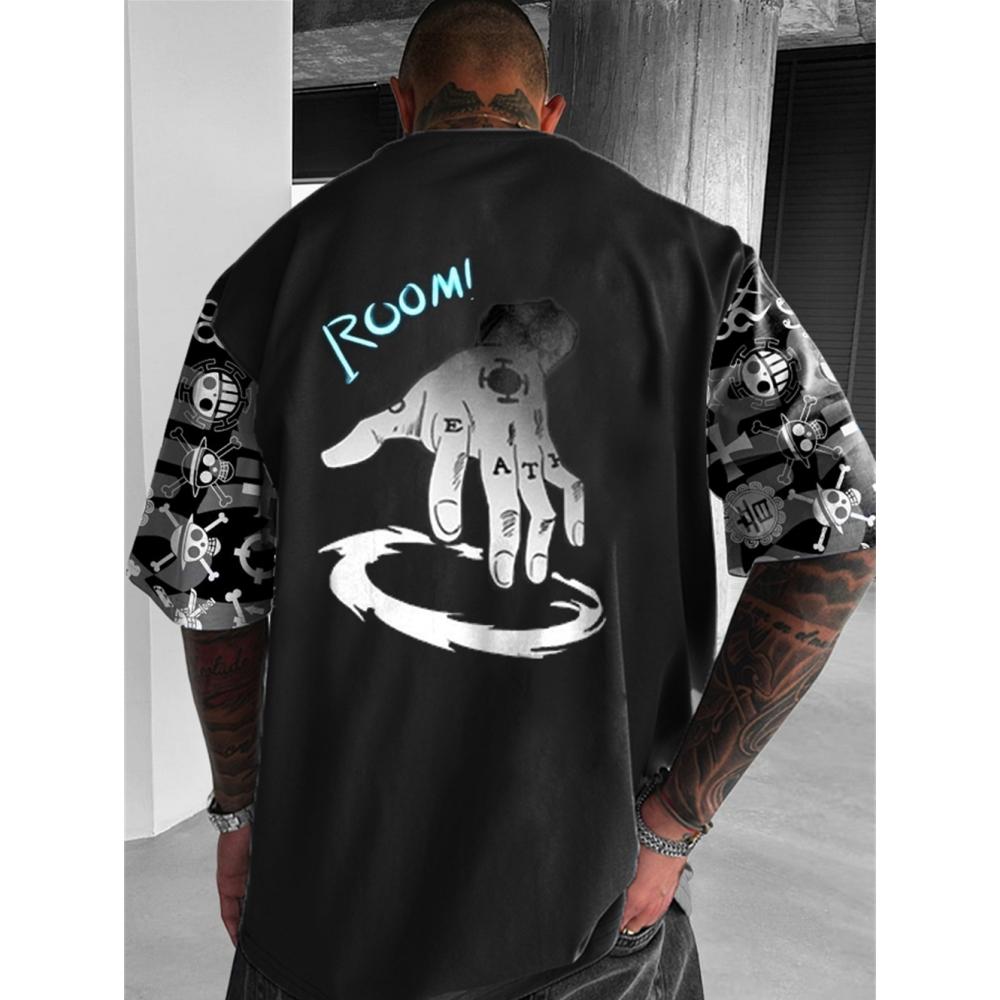 Summer Anime High Street Oversize T Shirt 3d Print Men's T-Shirt Hip Pop Short Sleeved Retro Street T Shirt For Men