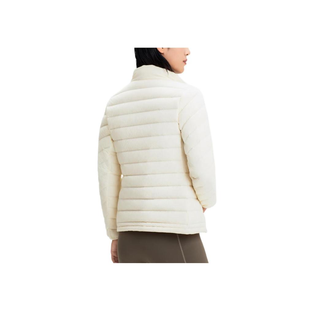 Asics Спортивная серия Lifestyle, однотонная универсальная модная куртка с воротником-стойкой и длинными рукавами, пуховик, женские куртки цвета березы и белого 2032D127-200