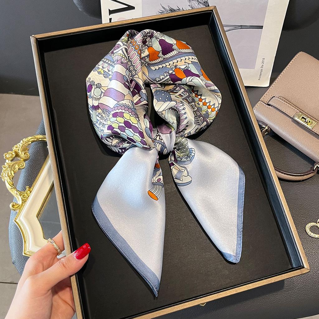 Luxury  Women Mulberry Silk Scarf Fashion Pattern Design Square Scarves Bandanna Wraps Decoration Hairband
