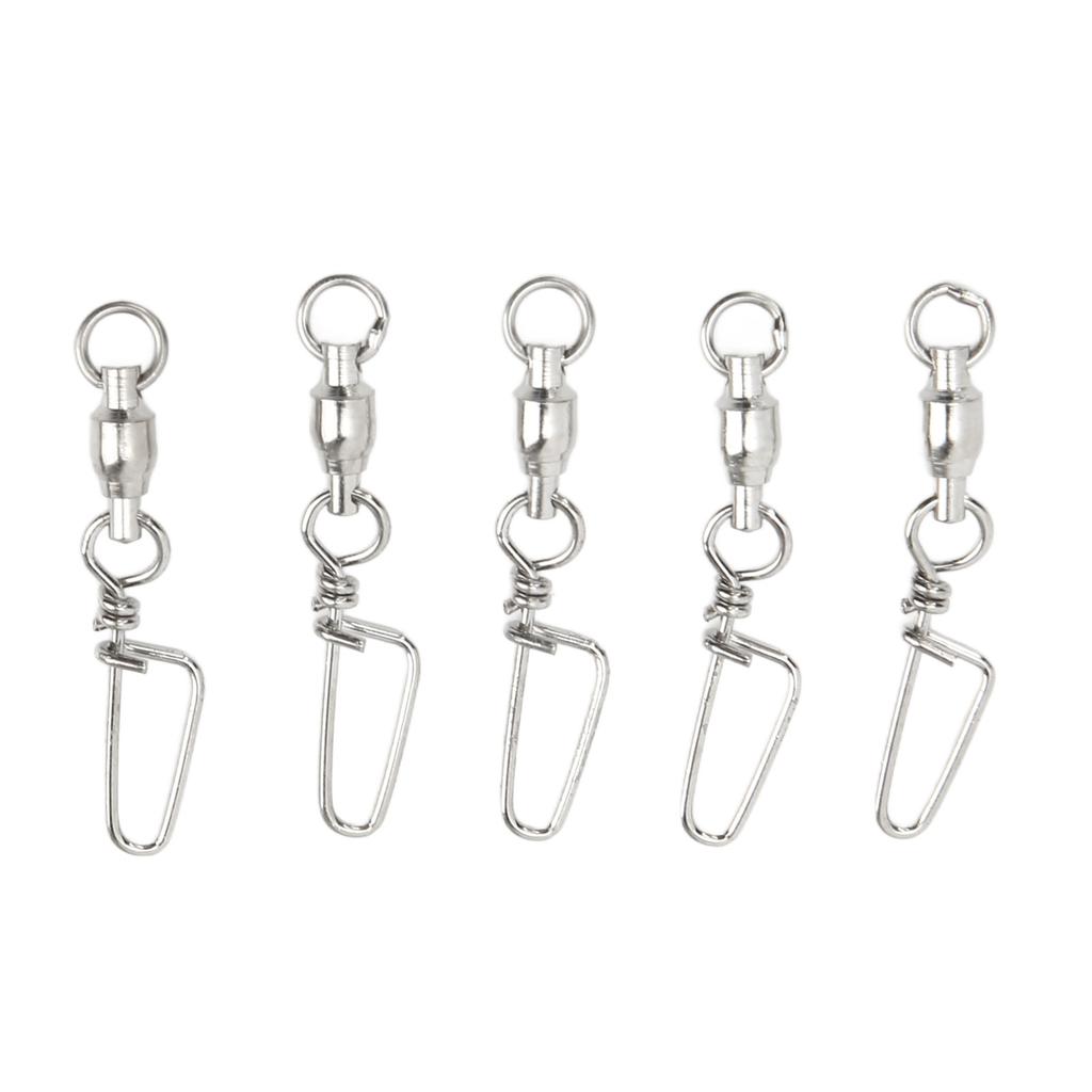 50Pcs High Strength Fishing Snap Swivels Stainless Steel B Type Ball Bearing Swivels for Saltwater