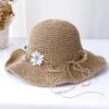 Sun Hat Floral Fashion Style Bucket Hat Multicolor Foldable Sun Crochet Hat For Beach, Travel And Vacation Handmade Straw Hat