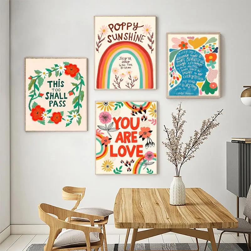 Вдохновляющая цитата Арт-постер Бохо Детская Комната Цвет Холст Живопись Клод Моне Настенный Принт Картина с цветами Кабинет Домашний Декор