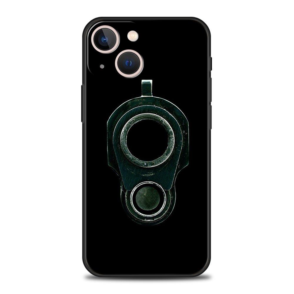 Чехол для телефона AK47 Пистолет Пули Для Apple iPhone 11 15 14 Pro MAX 12 13 7 8 Plus X XR XS MAX SE Силиконовый Черный Чехол Funda