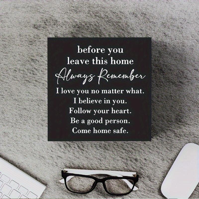 Inspirational Farmhouse Wooden Sign. Primitive Desk Decor for Office, Shelf or Living Room.