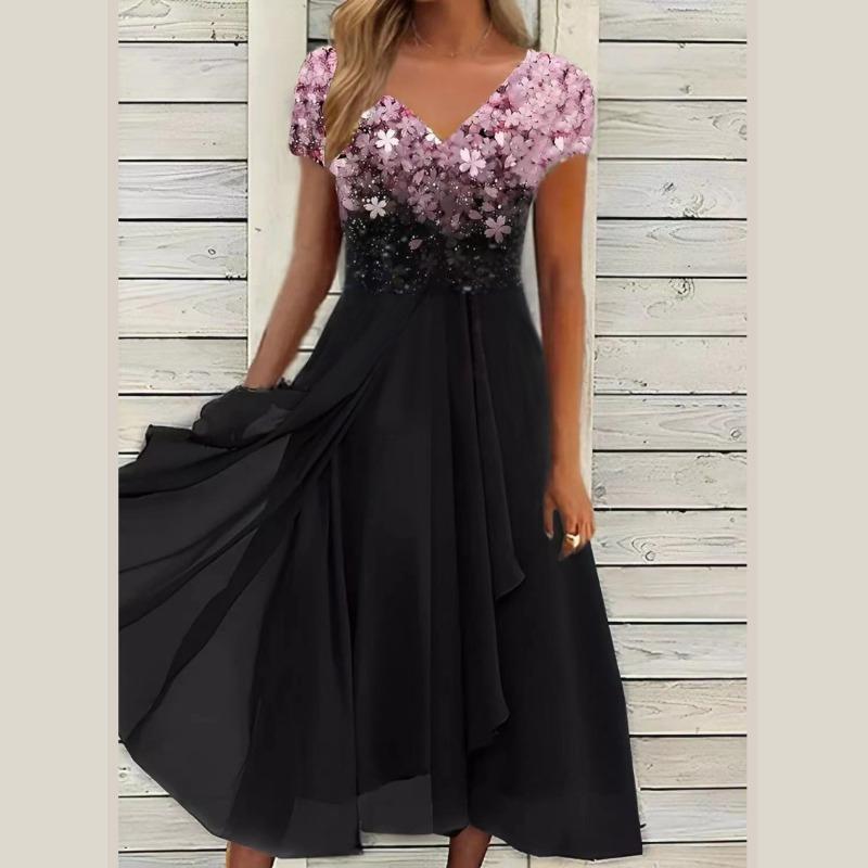 Женские модные летние весенние однотонные повседневные платья с v-образным вырезом и короткими рукавами и высокой талией