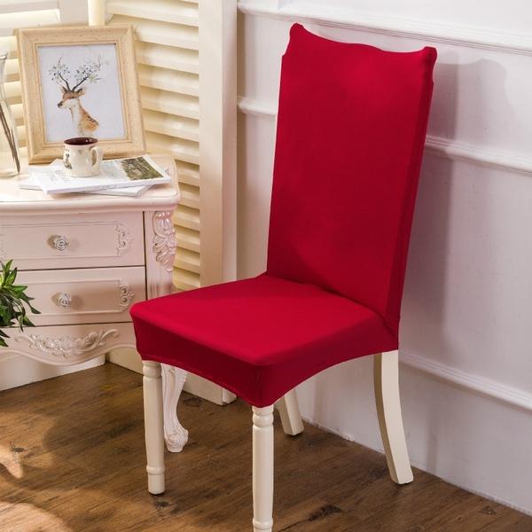Однотонный эластичный чехол на стул Мебель Аксессуар для гостиной Декорация