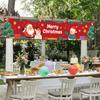 Red Santa Claus & Snowman Merry Christmas Outdoor Banner 17x78in, Garden Fence Holiday Decor Sign