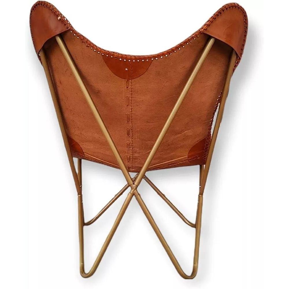 Винтажное Антикварное Кожаное Кресло-Лаунж Акцент Бабочка Релакс Подлокотник Кресло-Лаунж Складное