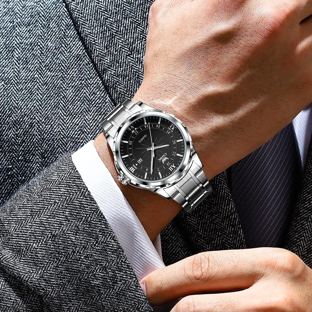 Мужские часы OPK Quartz Stainless Date Black, Стильные, Модные, Классические, Стальные, С дисплеем, Водонепроницаемые, Люминесцентные,