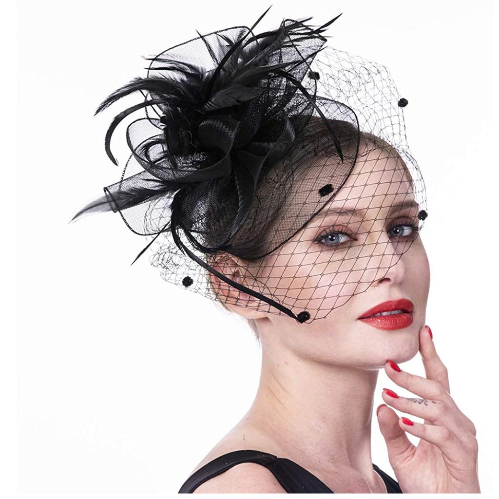 Женщины Девушки Сетка Чародеи Шляпа Коктейльная Вечеринка Оголовье Головной Убор Свадебная Шляпа
