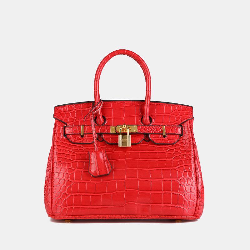 2024 Новая сумка через плечо с крокодиловым узором из платины - европейский и американский стиль высокого класса, большая вместимость для женщин