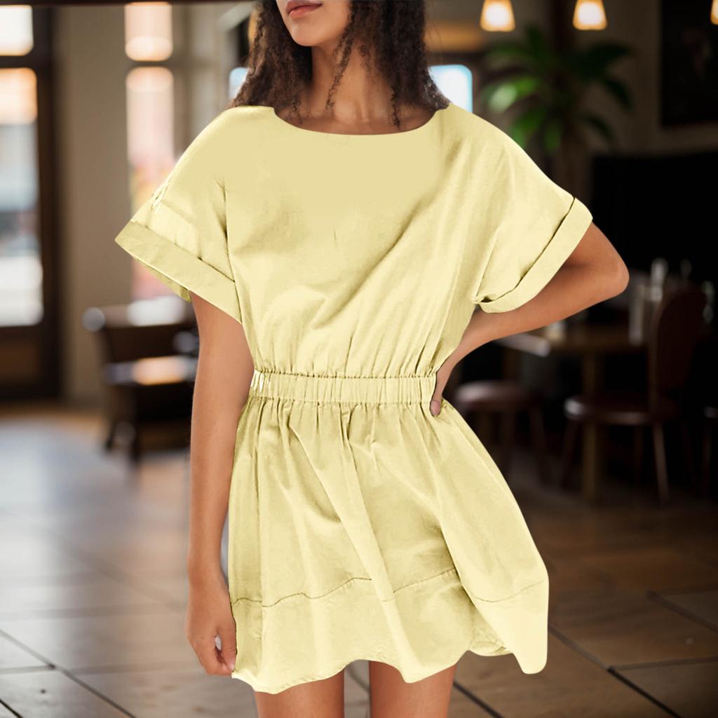 Женские летние платья с квадратным вырезом и коротким рукавом с вырезом на талии, повседневное вечернее многоуровневое платье трапециевидной формы