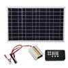 30W Solar Panel Kit with 220W Inverter and MPPT QC3.0 Controller, Portable Solar   for RV Camping Boat Car 12V Battery