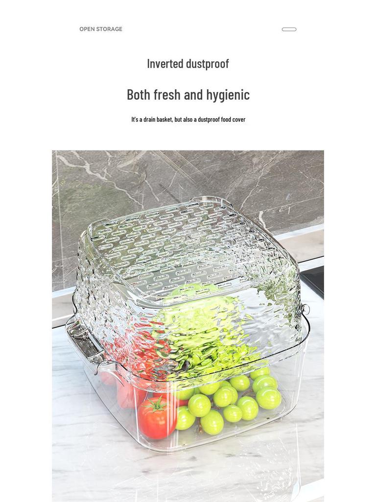 Dual-Layer Plastic Colander and Fruit Basket for Kitchen Use