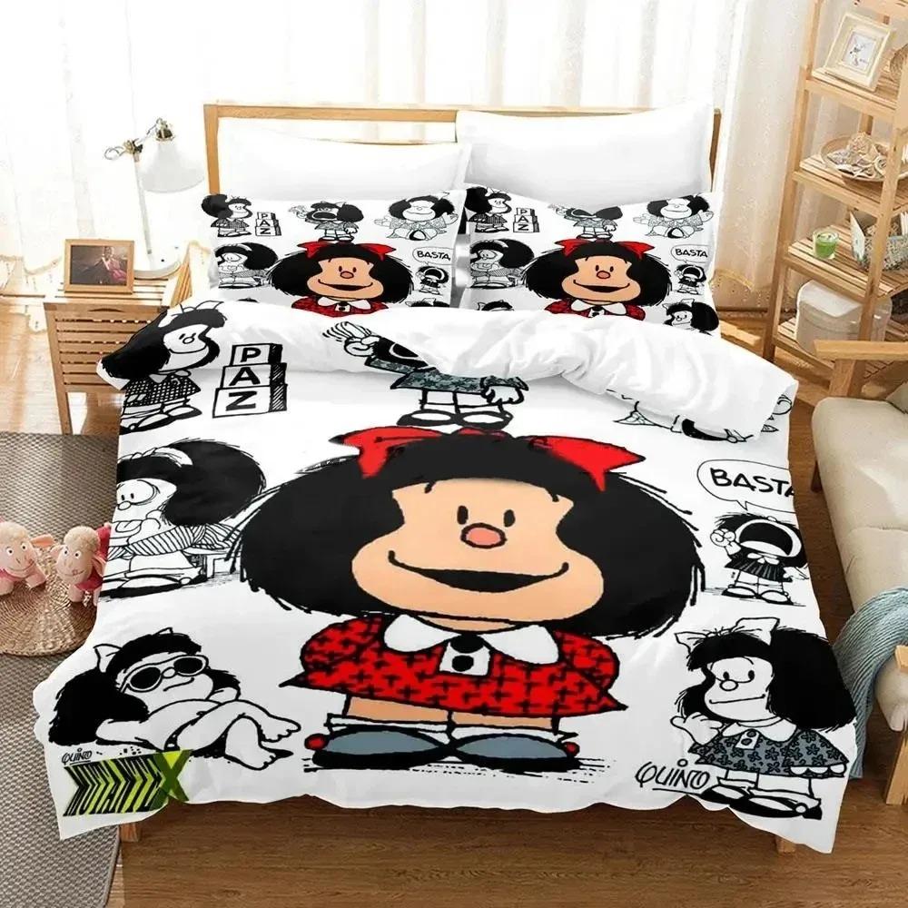 3D Print Mafalda Bedding Set Duvet Cover Bed Set Quilt Cover Pillowcase Comforter King Queen Size Boys Adult Bedding Set