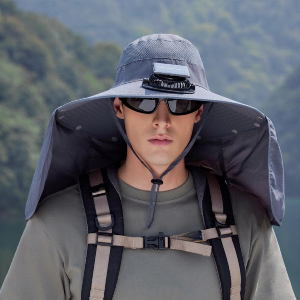 Large Brim Solar Fan Hat Breathable Bucket Hat Fashion Outdoor Sun Hat