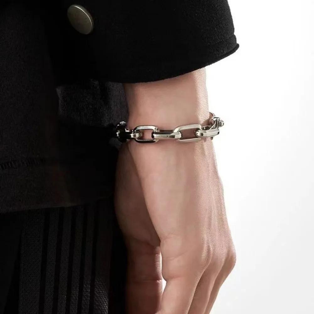 Панк Браслет-цепь из нержавеющей стали для байкеров и рокеров для мужчин, Личность, Вечеринка, Ювелирный подарок