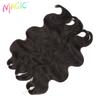 Magic Body Wave Crochet Hair Extensions 24 Inch 3PCS Synthetic Wavy Braiding Hair For Black Women Natural Black Braids Fake Hair