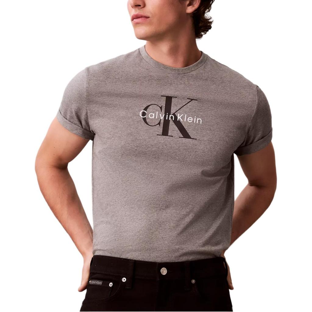 Calvin Klein Мягкая дышащая универсальная футболка с круглым вырезом и коротким рукавом с принтом букв для мужчин Топы 4RB861G-P7E
