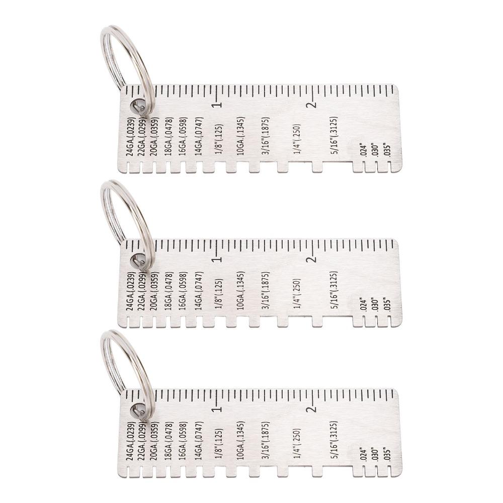 3pcs Stainless Steel Wire Welding Gauge Metal Sheet Welding Inspection Tool  For Metal Working