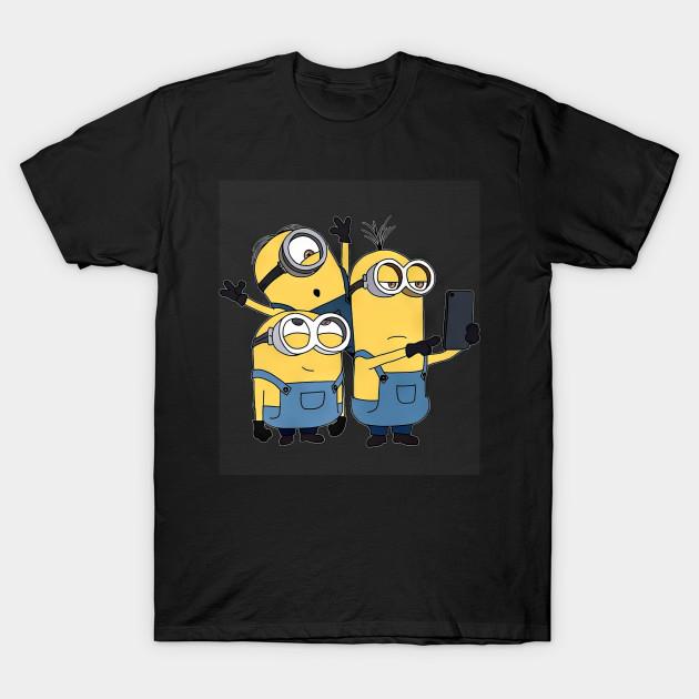 Asian Size Men Print T-shirt Minions Gang No-Cut Heat Transfer Print Cotton Tshirt
