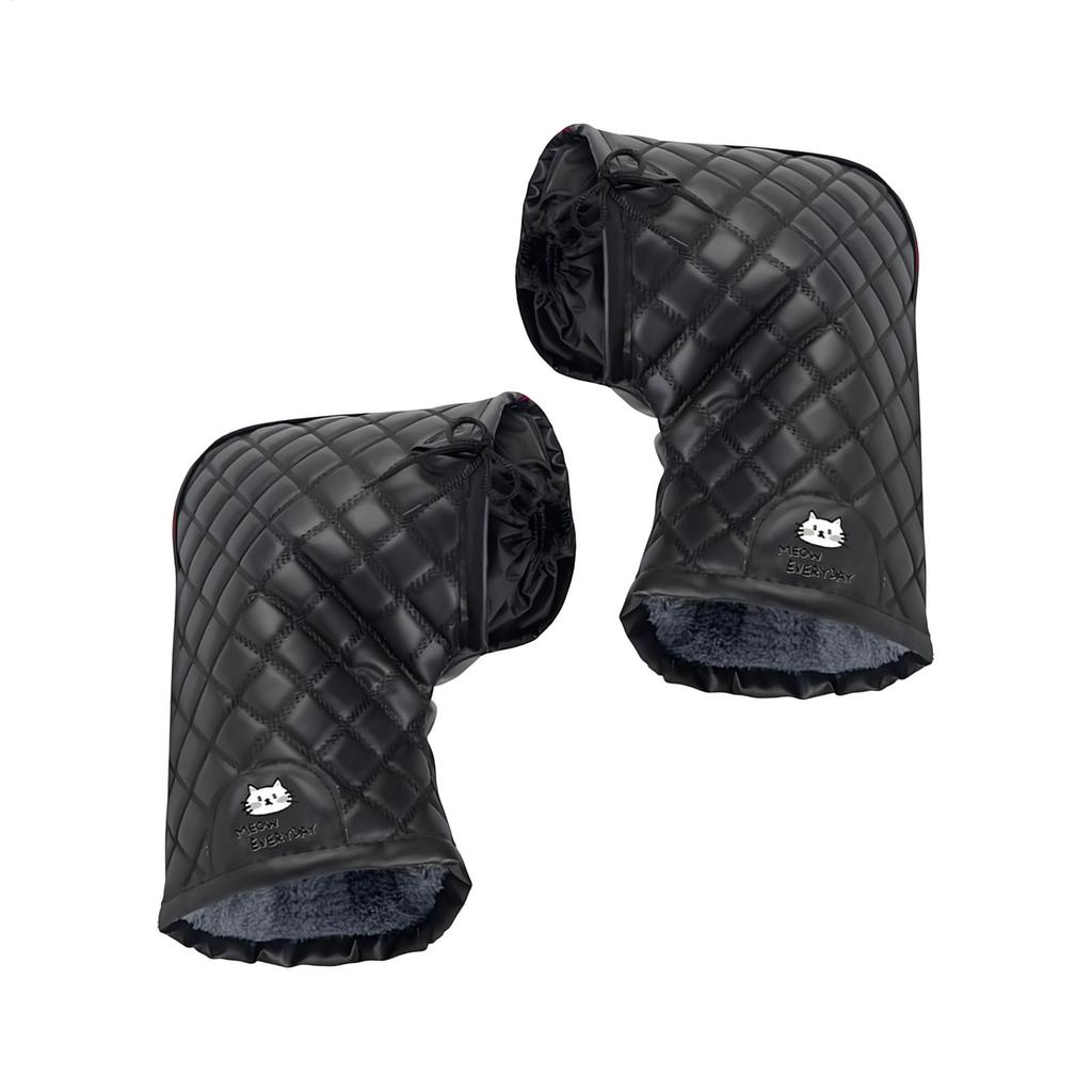 1Pairs Motorcycle Bike Handlebar Mitts Waterproof Hand Muffs Insulated Windproof Scooter Mitts For Cold Weather Road Cycling