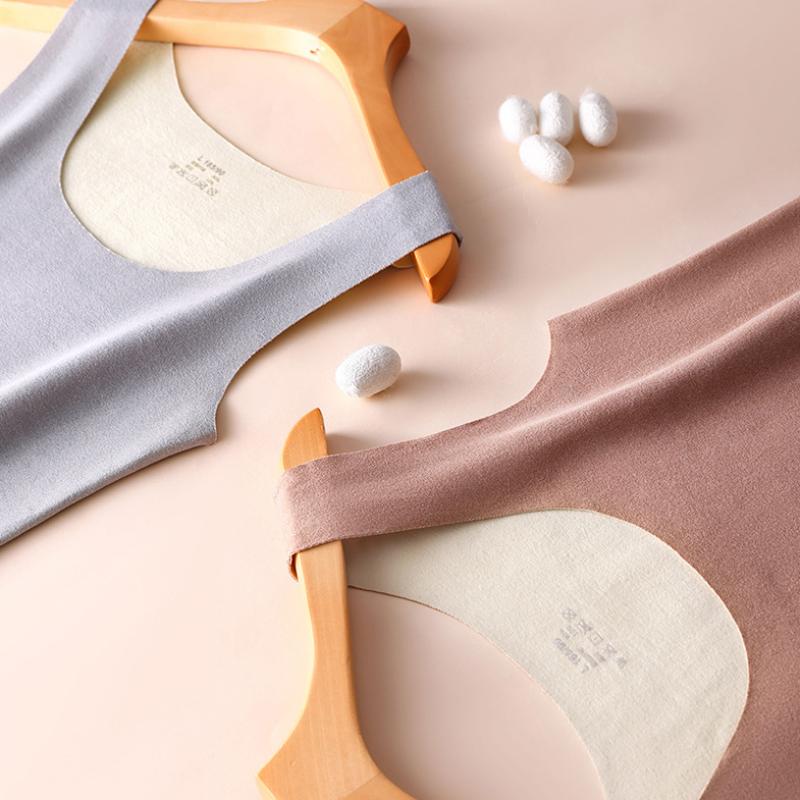 Autumn Winter DE Velvet Thermal Vest U-neck Sleeveless Tank Top Solid Color Seamless Warm Underwear Bottoming Tops