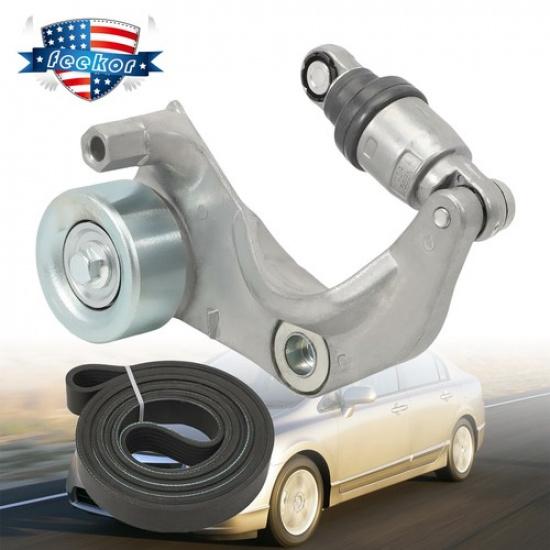 Tensioner Pulley & Serpentine Drive Belt Kit Fit for 2006-2011 Honda Civic 1.8L