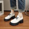 Fashion 2024 Women's Spring and Autumn New Casual Retro Shoes Thick Heel Thick Sole Women's Shoes British Style Small Leather Shoes