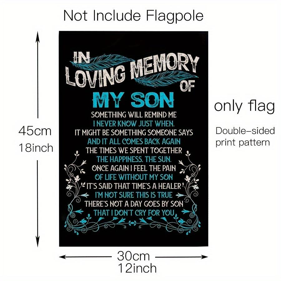 1pc In Loving Memory of My Son Garden Flag - Linen, 30.48x45.72 cm, Cemetery Outdoor Decor