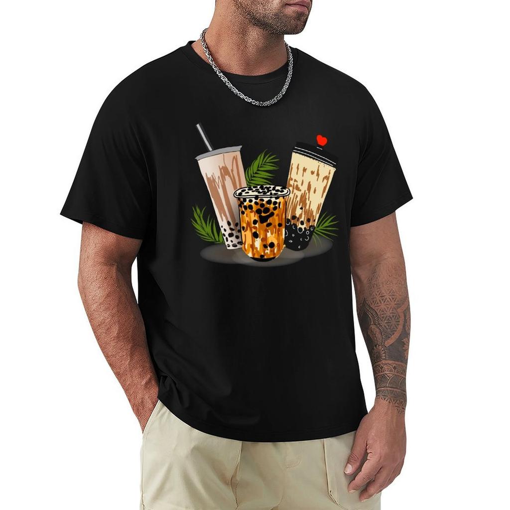 Bubble Milk Tea Tshirt Comfortable Basic Crew Neck Tee