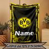 Custom Name Personalized Borussia Dortmund Print Blanket, Home Decor, Bedroom, Sofa, Camping, Couch, Gifts for Birthday ChristmasEnthusiasts
