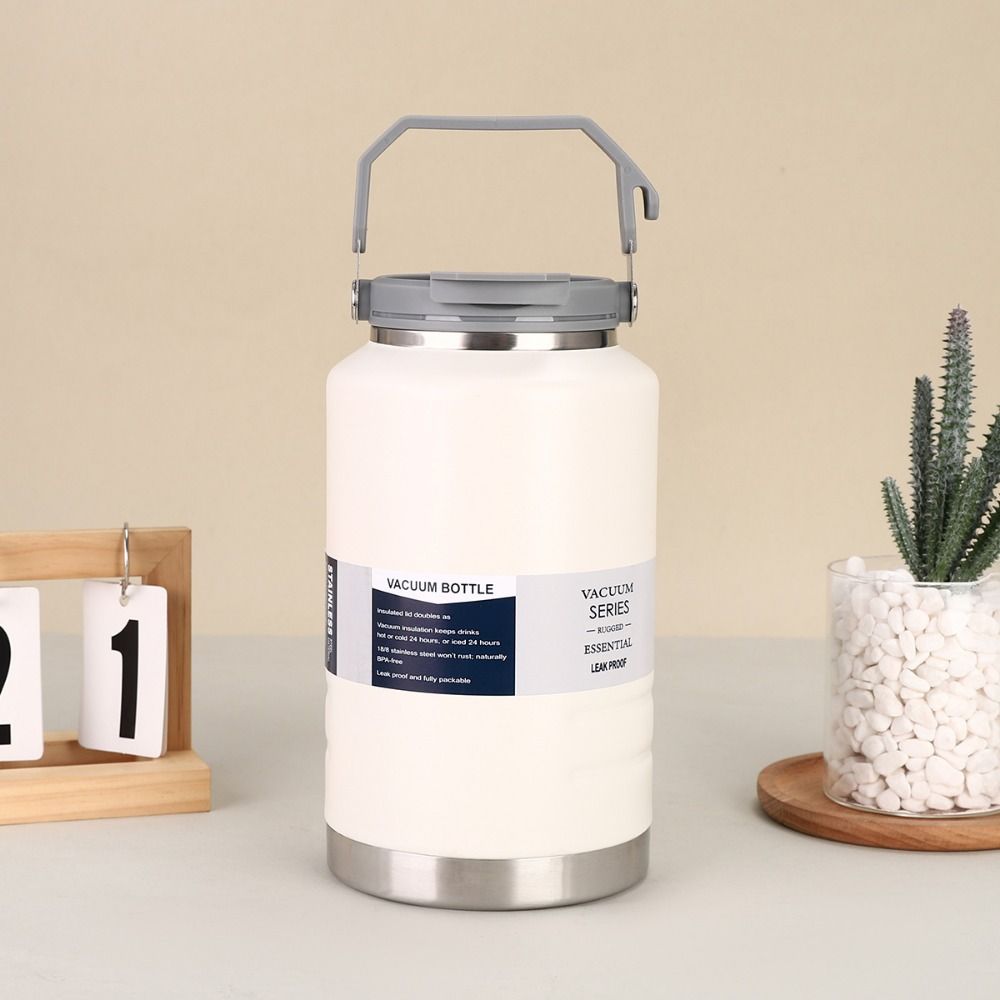 Large Capacity Thermal Water Bottle 2L Outdoor Insulated Mug Reusable Drinks Bottle Hiking