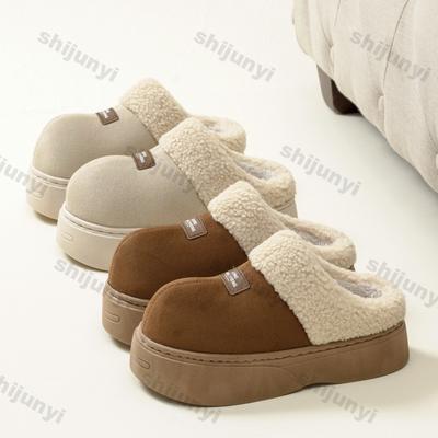 Модные женские новые зимние домашние теплые тапочки женские модные балетки домашние плюшевые шлепанцы легкие удобные теплые нескользящие хлопковые тапочки