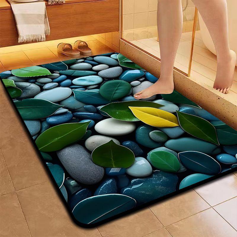 Мягкий коврик для пола в ванной из диатомовой грязи, быстросохнущий, впитывающий воду, нескользящий коврик для ванной, коврик для ног в туалете