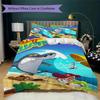 Zig&Sharko Pattern Bedding,Quilt Set Quilt Cover Pillowcase Home Birthday Gift(1 * duvet cover + 2 * pillowcase, without core)_lx
