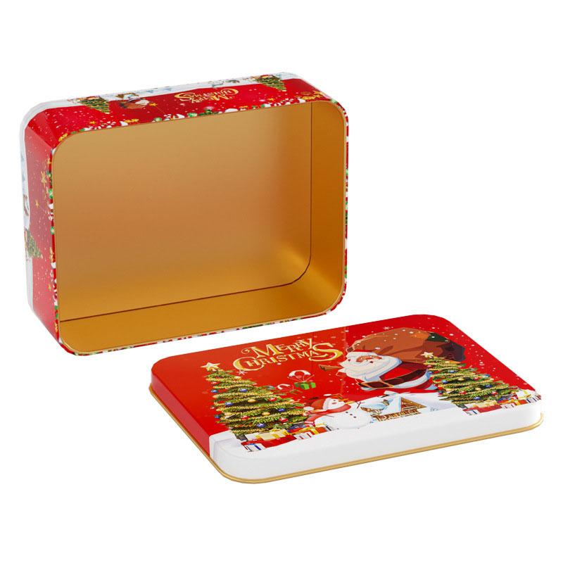 1PC Tin Box Square Candy Box Storage Box Tinplate Box Gift Box Christmas Cookie Box Empty