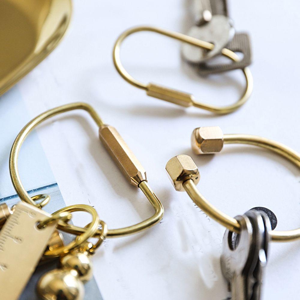 Unique DIY Craft Tools Whistle Ruler Pendant Key Ring Brass Keychain Jewelry Accessories