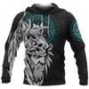 Толстовка с капюшоном 3d Viking Harajuku Print Pullover Мужская толстовка с капюшоном свободного покроя Винтажная мужская одежда Осень с длинным рукавом с капюшоном