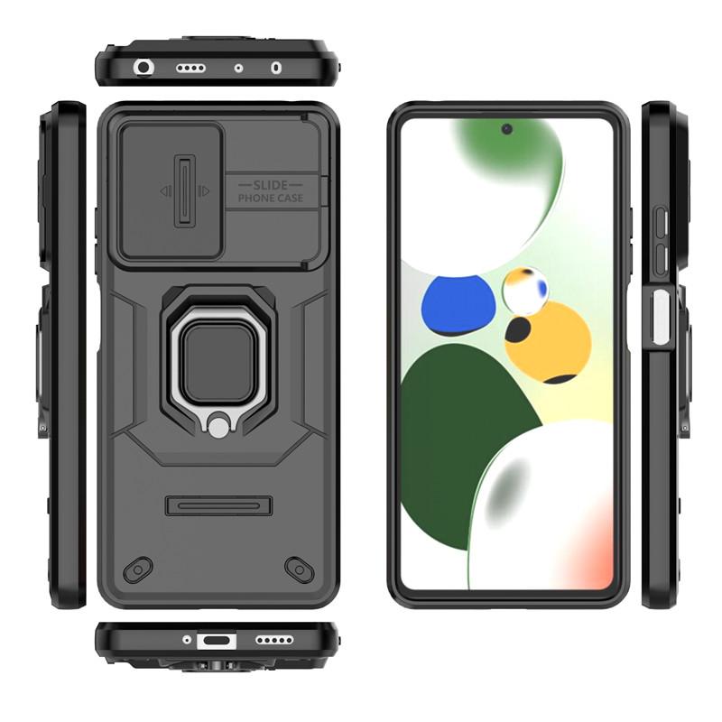 Чехол для Xiaomi Redmi Note 12 Pro, чехол для телефона со шторкой для камеры, для Xiaomi Redmi Note 12 Pro Plus 5G, противоударный, бронированный, задняя крышка из ПК и ТПУ