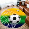 1pc Soccer Goal Round Chair mat Area Rug - Non-Slip, Floor Mat for Office, Bedroom, home decor Christmas Gift p0811225