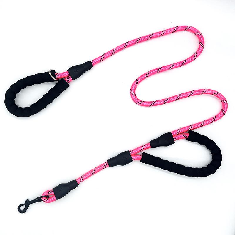 Double Handle Reflective Large Dog Leash with Logo