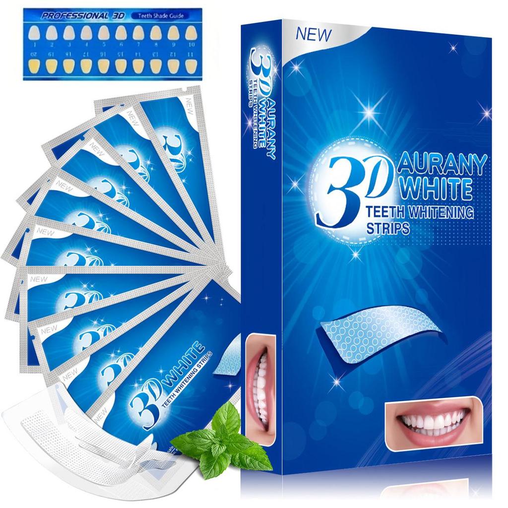 3D Whitening Strips For Sensitive Teeth, Enamel Safe& Gentle Formula, Reduces Sensitivity While Whitening,Hydrogen Peroxide Composition-7/14/21Pairs
