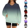 Women's Fashion Gradient Print Long-Sleeved V-Neck Sweatshirt