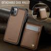 For iPhone 11 Pro Leather Back Cover Compatible with MagSafe JEEHOOD J06 Phone Case with Card Bag RFID Blocking